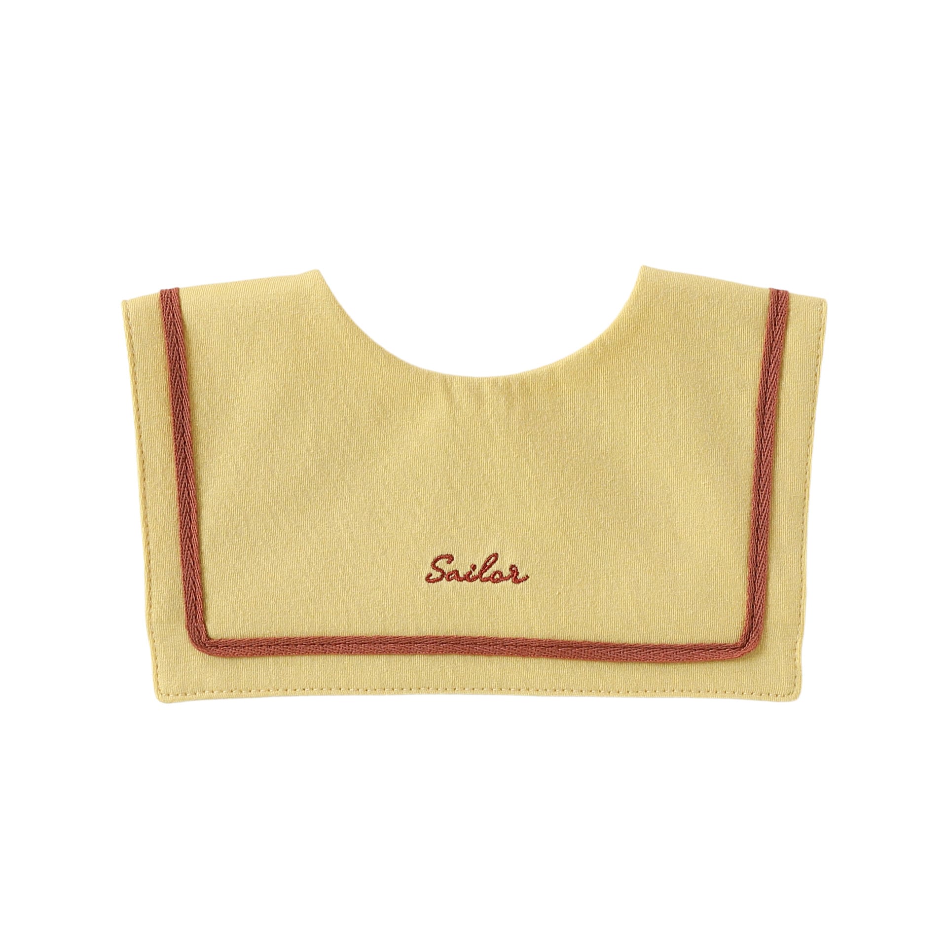 Embroidered Sailor Collar Bib セーラー スタイ つけ襟【mh0013498】 Yellow / One Size Beitaoya よだれかけ