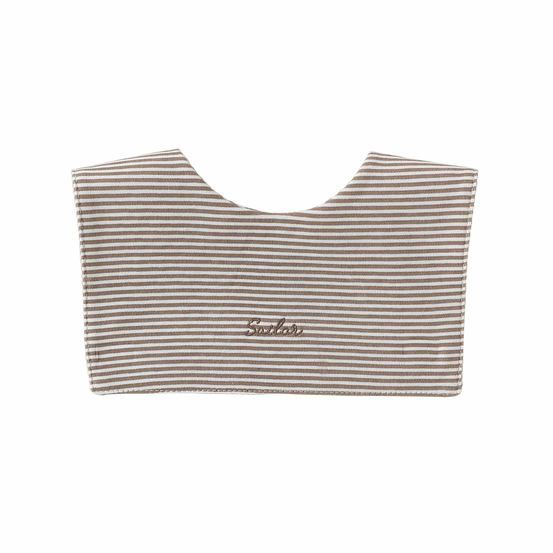 Embroidered Sailor Collar Striped Bib ボーダー セーラースタイ つけ襟【mh0013504】 Beitaoya よだれかけ