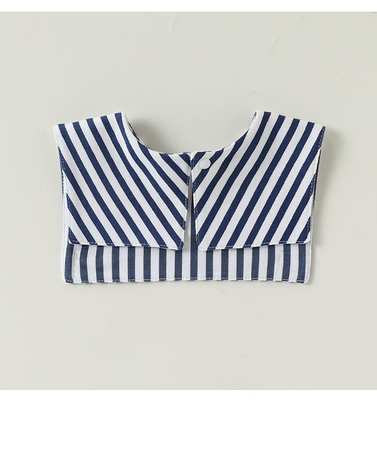 Embroidered Sailor Collar Striped Bib ボーダー セーラースタイ つけ襟【mh0013504】 Beitaoya よだれかけ