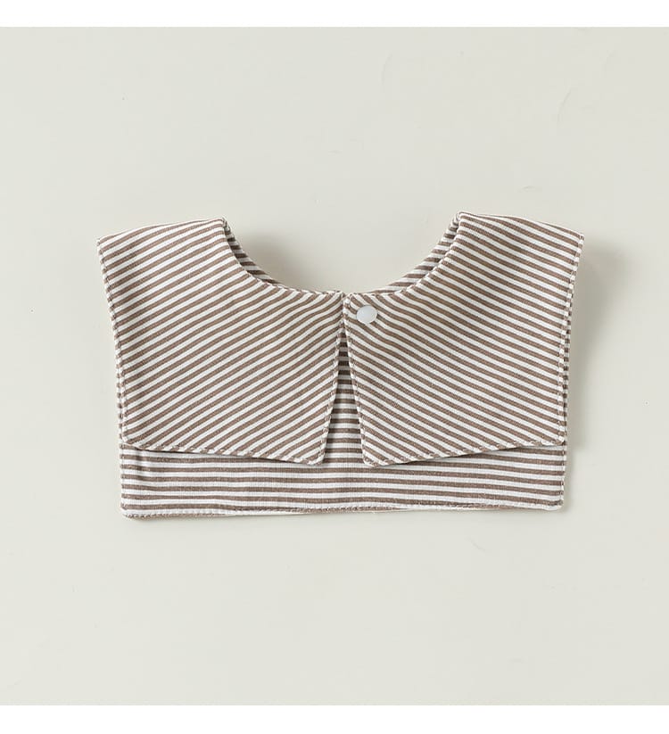 Embroidered Sailor Collar Striped Bib ボーダー セーラースタイ つけ襟【mh0013504】 Beitaoya よだれかけ