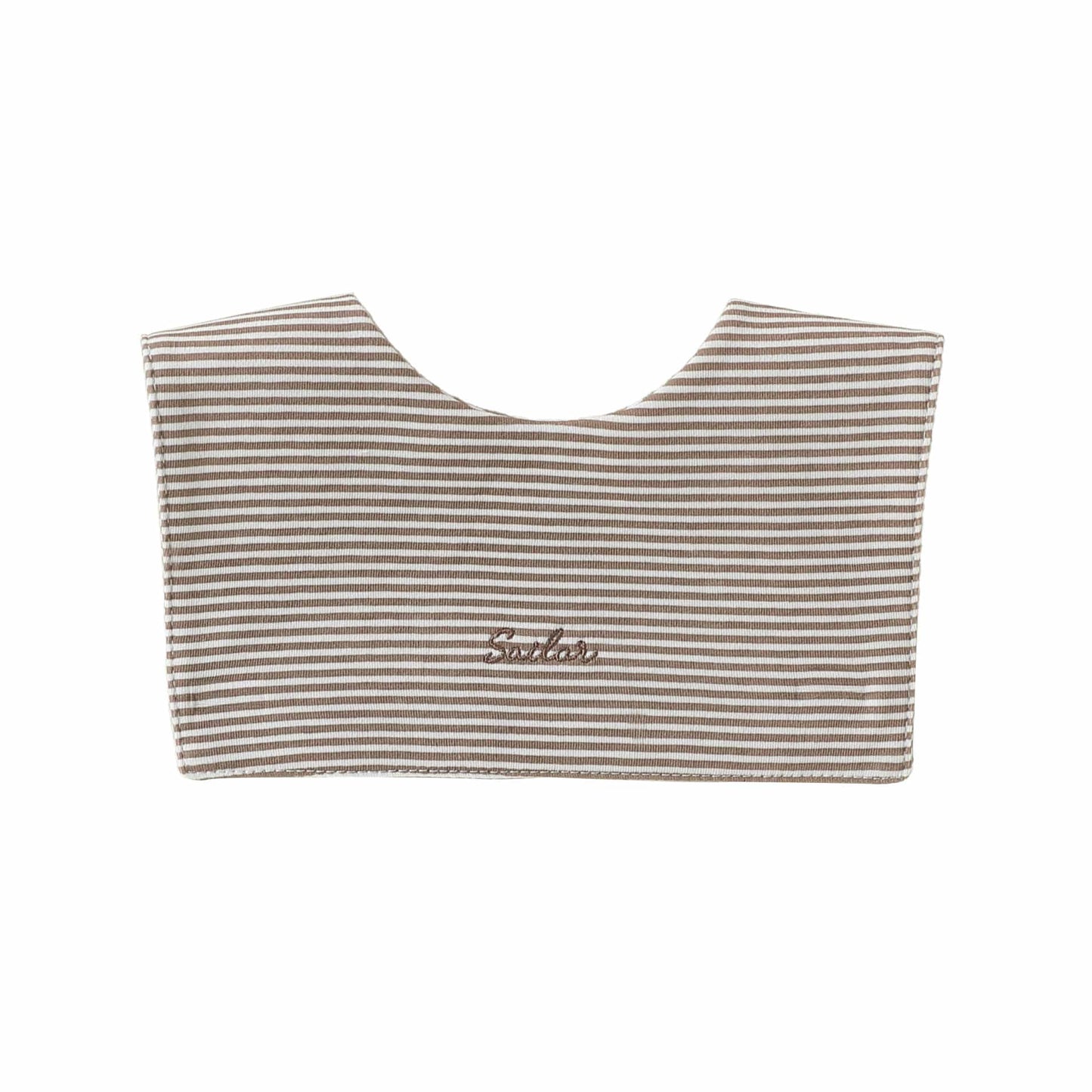 Embroidered Sailor Collar Striped Bib ボーダー セーラースタイ つけ襟【mh0013504】 Khaki / One Size Beitaoya よだれかけ