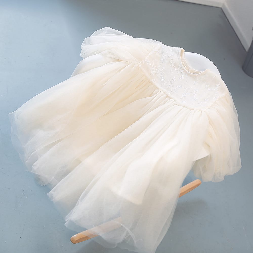 Embroidered Tulle Princess Dress ベージュ チュールワンピース ドレス【mh0000377】 ABNN 長袖ワンピース