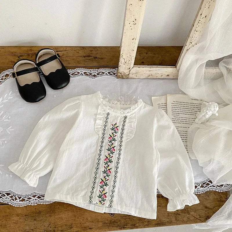 長袖セットアップ ベビーセットアップ 2点セット 長袖フリルブラウス+ショートオーバーオール サロペットバルーンパンツ【mh0006495】