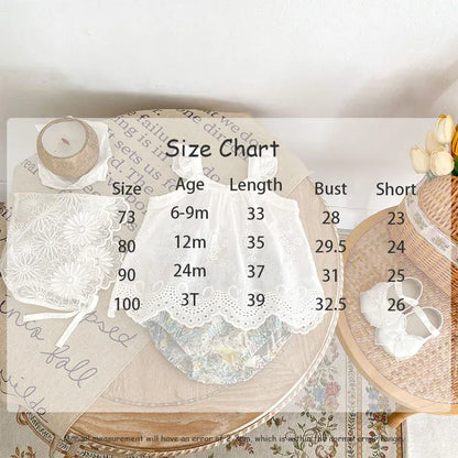 ノースリーブセットアップ ベビーセットアップ 2点セット ノースリーブレースチュニックブラウス+フラワープリントブルマパンツ【mh0006518】