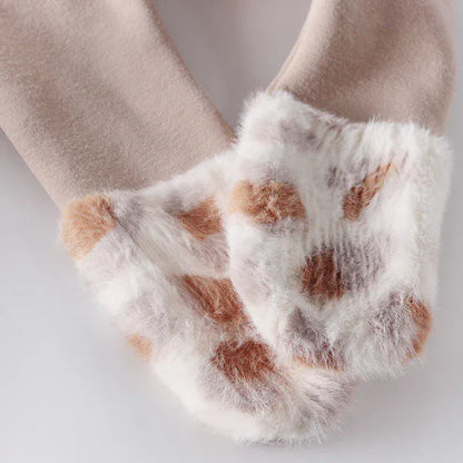 レギンスパンツ ベビーパンツ レオパード柄ファー足つきレギンスパンツ 2カラー【mh0007001】