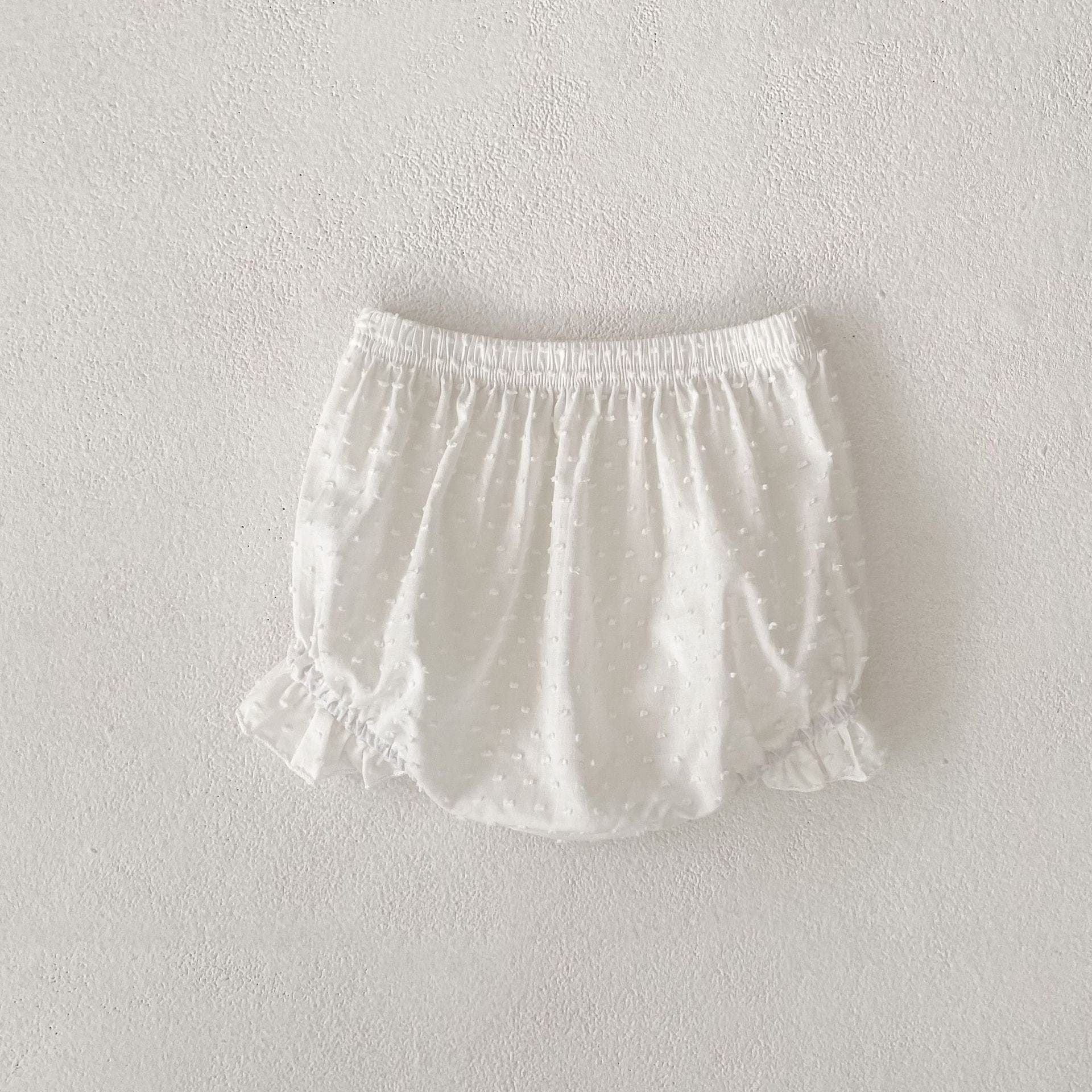 半袖セットアップ エンボスドットレースチュニックブラウス+ブルマパンツセットアップ 2点セット【mh0010153】