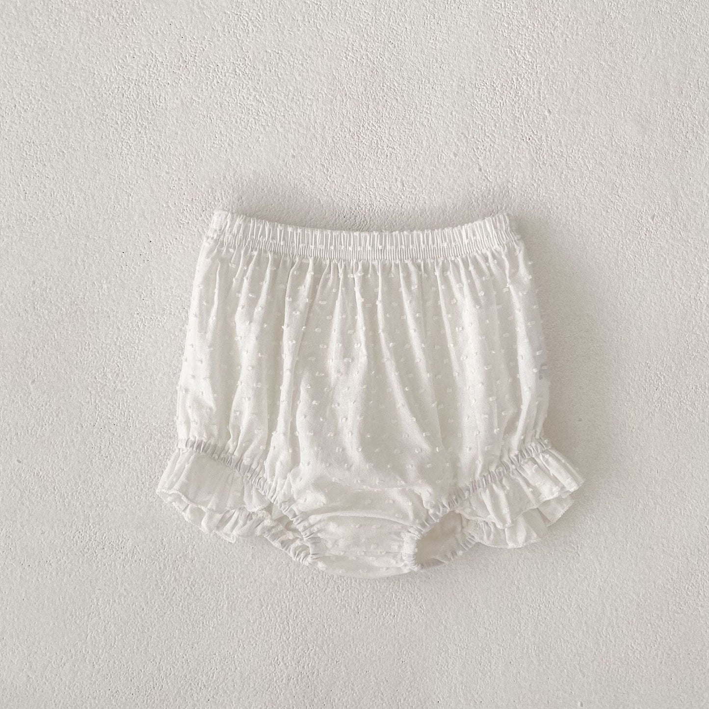 半袖セットアップ エンボスドットレースチュニックブラウス+ブルマパンツセットアップ 2点セット【mh0010153】