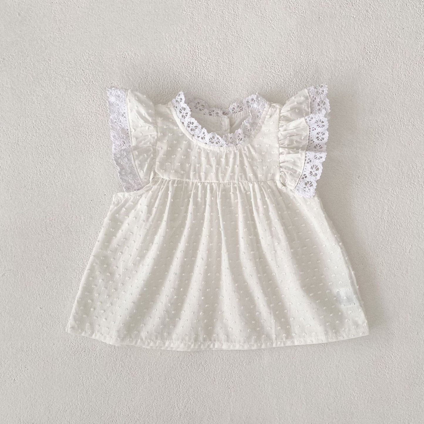 半袖セットアップ エンボスドットレースチュニックブラウス+ブルマパンツセットアップ 2点セット【mh0010153】