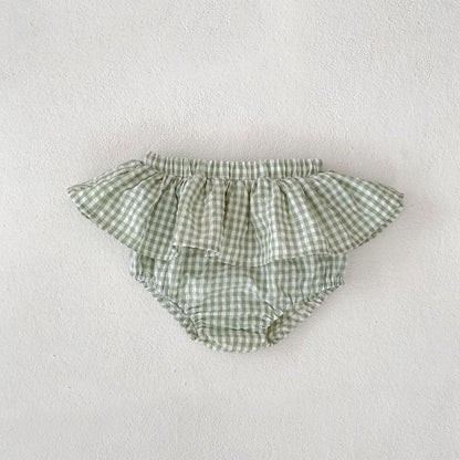 ノースリーブセットアップ ビッグリボンキャミソールブラウス+フリルブルマパンツセットアップ 2点セット【mh0010157】