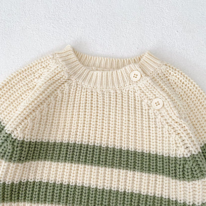 長袖セットアップ ボーダーニットセーター+ニットブルマセットアップ 2点セット【mh0010857】