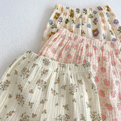 ロングパンツ・スウェットパンツ ベビーパンツ サマールーズロングパンツ フラワー花柄プリント 3カラー【mh0006093】