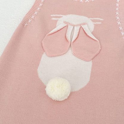 ノースリーブロンパース 3D Bunny Knit Vest & Romper Set 立体 うさぎ ニット ベスト ロンパース【mh0012169】