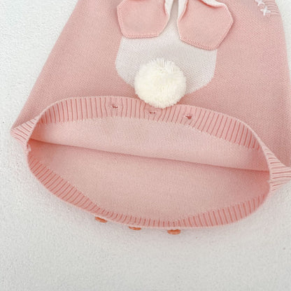 ノースリーブロンパース 3D Bunny Knit Vest & Romper Set 立体 うさぎ ニット ベスト ロンパース【mh0012169】