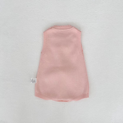 ノースリーブロンパース 3D Bunny Knit Vest & Romper Set 立体 うさぎ ニット ベスト ロンパース【mh0012169】