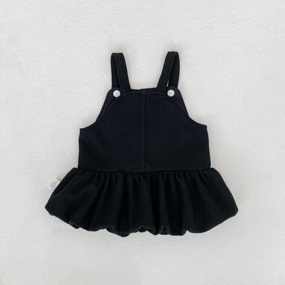 ノースリーブワンピース Black / 73cm Floral Print Suspender Dress 花柄 サスペンダー ドレス ワンピース【mh0012165】