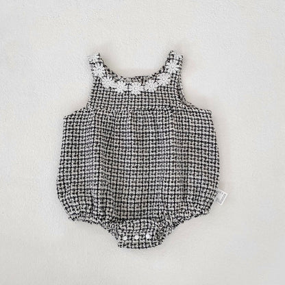 ノースリーブロンパース Black and White Romper / 66cm Girls Fashionable Dress & Jumpsuit Set ガールズ ファッション ドレス ジャンプスーツ【mh0012168】