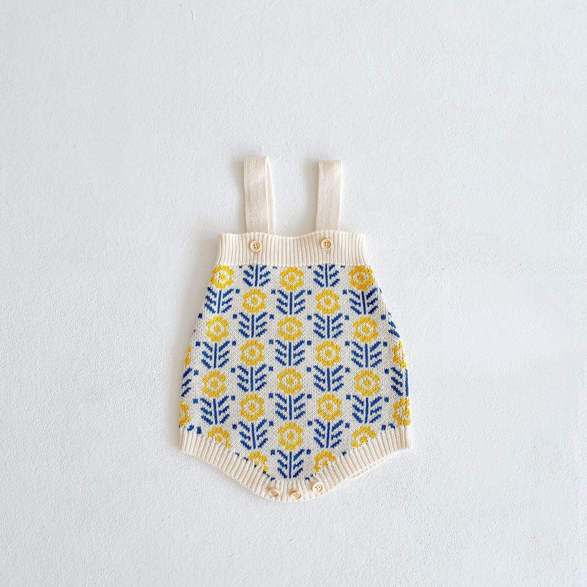 ロンパースセットアップ Bodysuit / 66cm Jacquard Flower Knitted Set ジャガード フラワー ニット セットアップ【mh0011987】