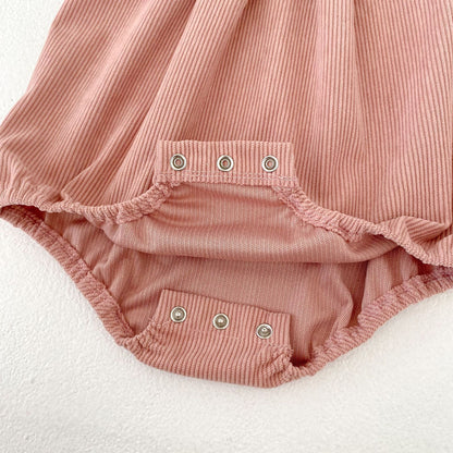 ノースリーブロンパース Bow Corduroy Romper リボン コーデュロイ 長袖ロンパース【mh0012185】