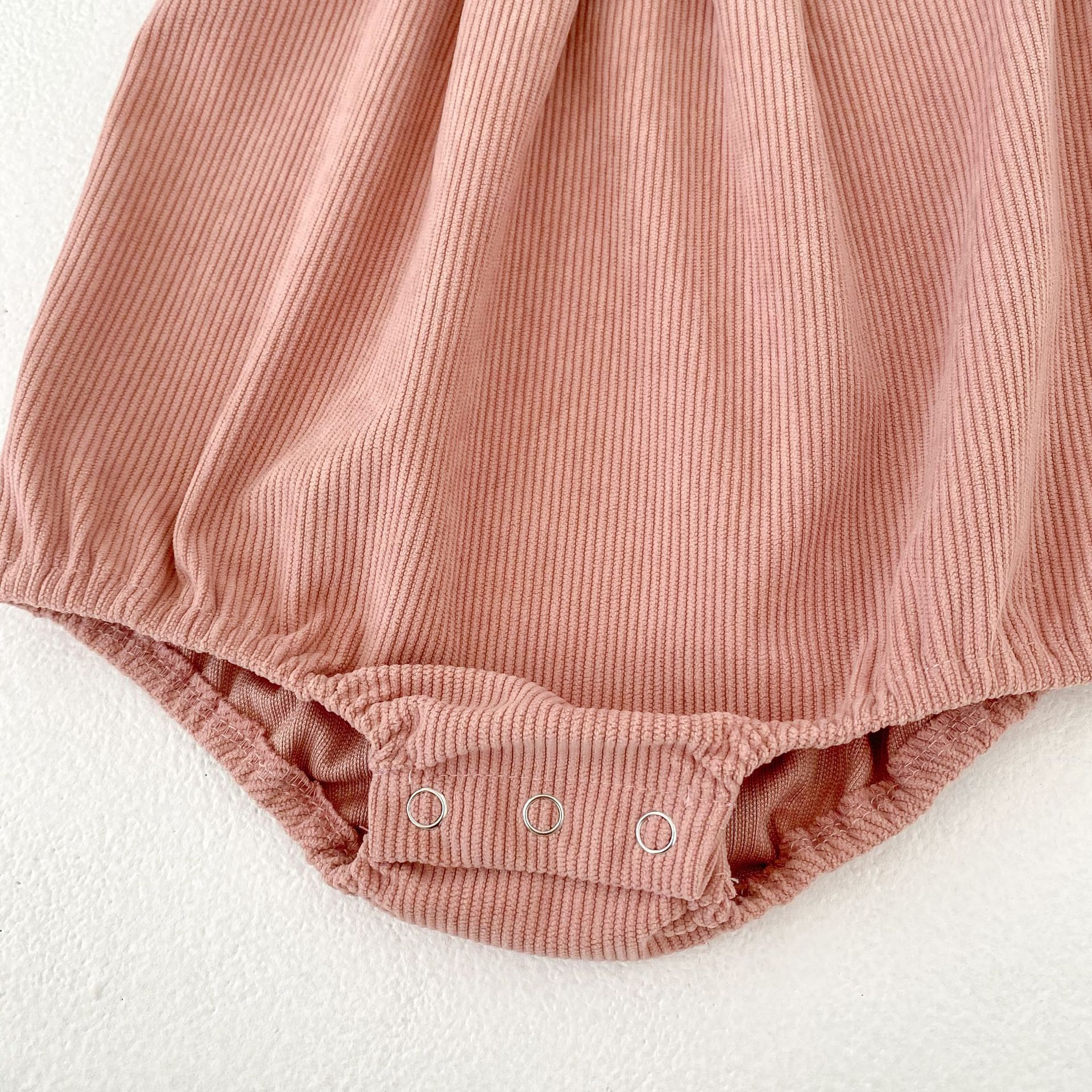 ノースリーブロンパース Bow Corduroy Romper リボン コーデュロイ 長袖ロンパース【mh0012185】
