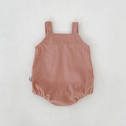 ノースリーブロンパース Bow Corduroy Romper リボン コーデュロイ 長袖ロンパース【mh0012185】