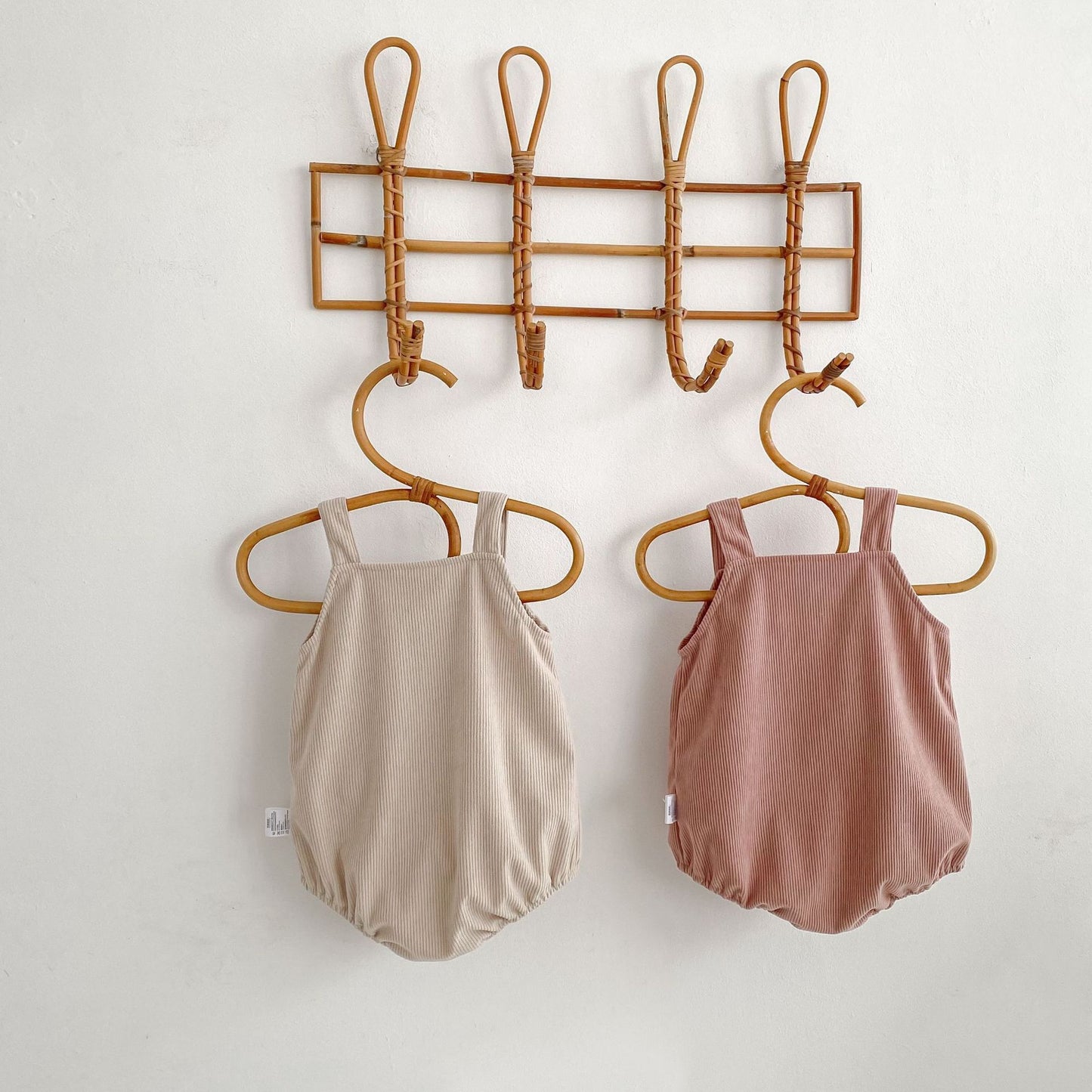 ノースリーブロンパース Bow Corduroy Romper リボン コーデュロイ 長袖ロンパース【mh0012185】