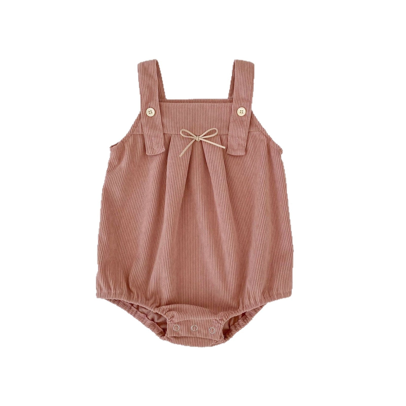 ノースリーブロンパース Bow Corduroy Romper リボン コーデュロイ 長袖ロンパース【mh0012185】