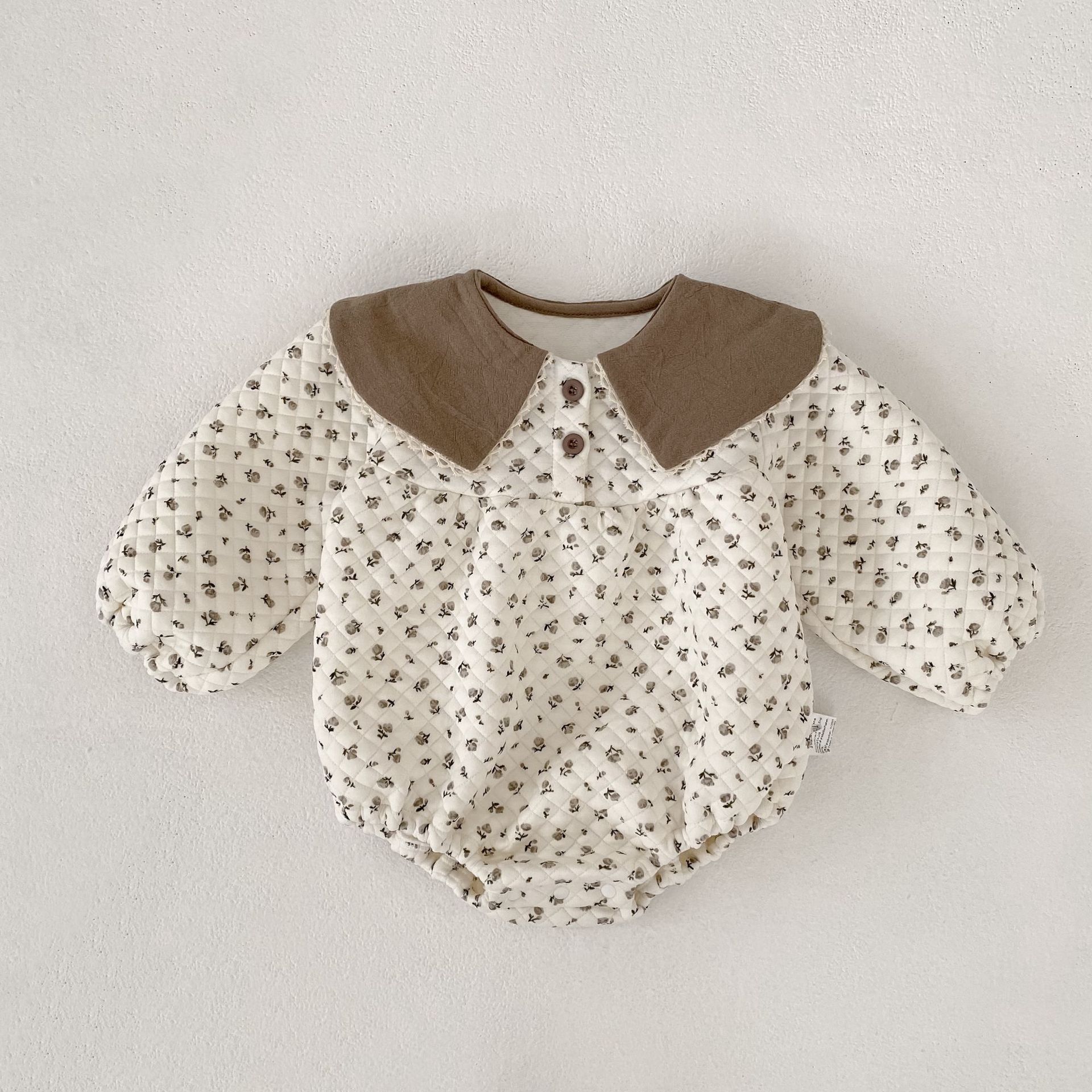 長袖ロンパース Brown / 66cm Cute Long-Sleeve Romper キュート 長袖ロンパース【mh0012186】