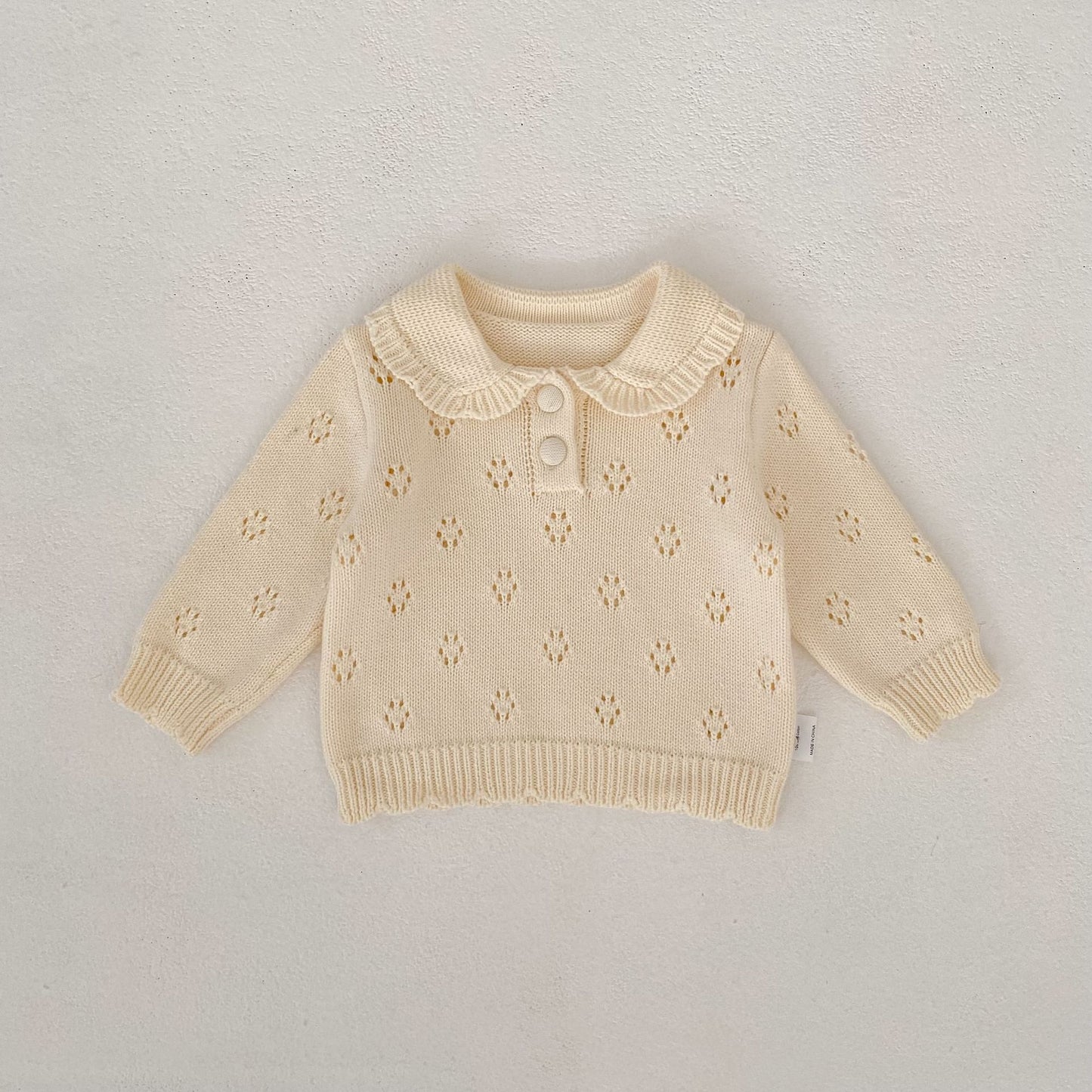 長袖セットアップ coat / 66cm Collar Knitted Shirt & Shorts 襟付き ニット 長袖シャツ ショーツ【mh0012180】