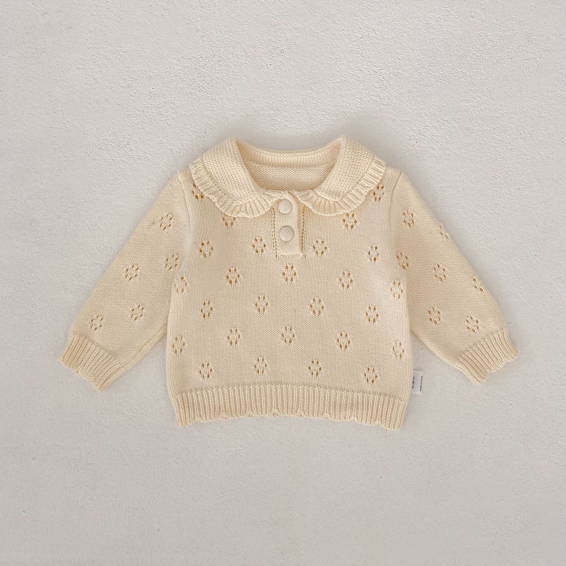 長袖セットアップ coat / 66cm Collar Knitted Shirt & Shorts 襟付き ニット 長袖シャツ ショーツ【mh0012180】