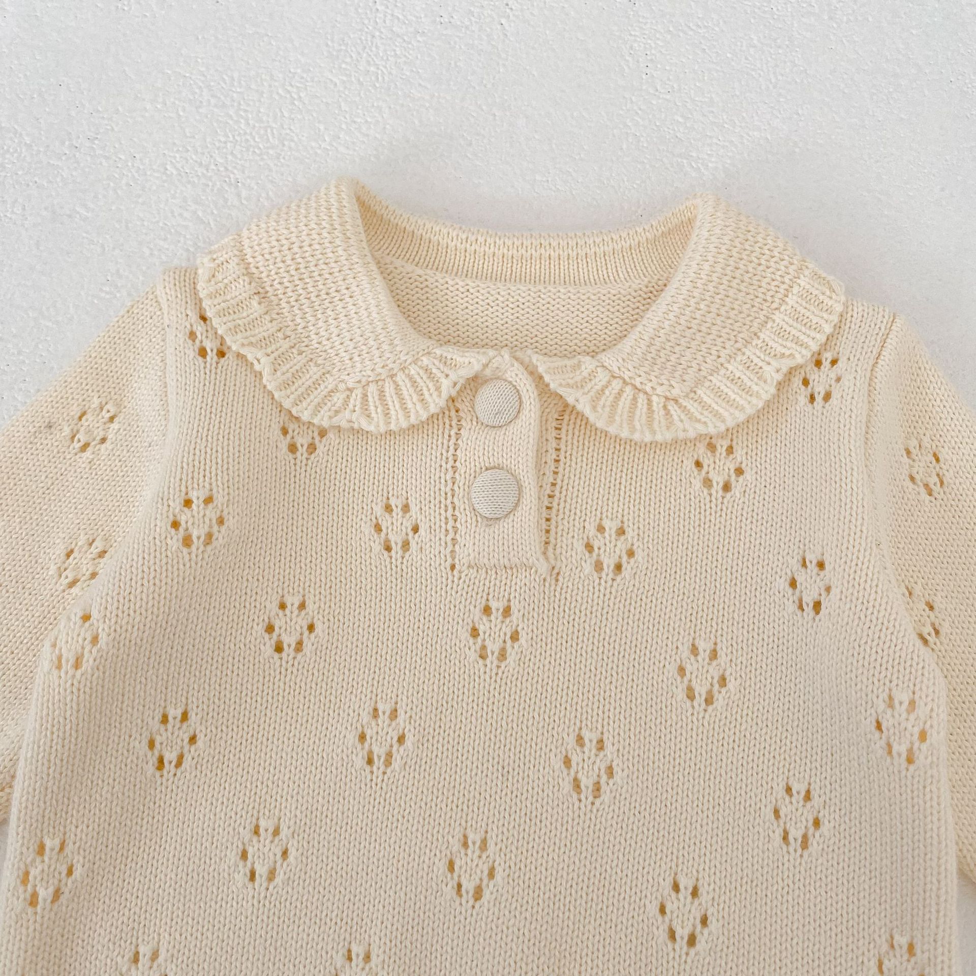 長袖セットアップ Collar Knitted Shirt & Shorts 襟付き ニット 長袖シャツ ショーツ【mh0012180】
