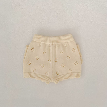 長袖セットアップ Collar Knitted Shirt & Shorts 襟付き ニット 長袖シャツ ショーツ【mh0012180】