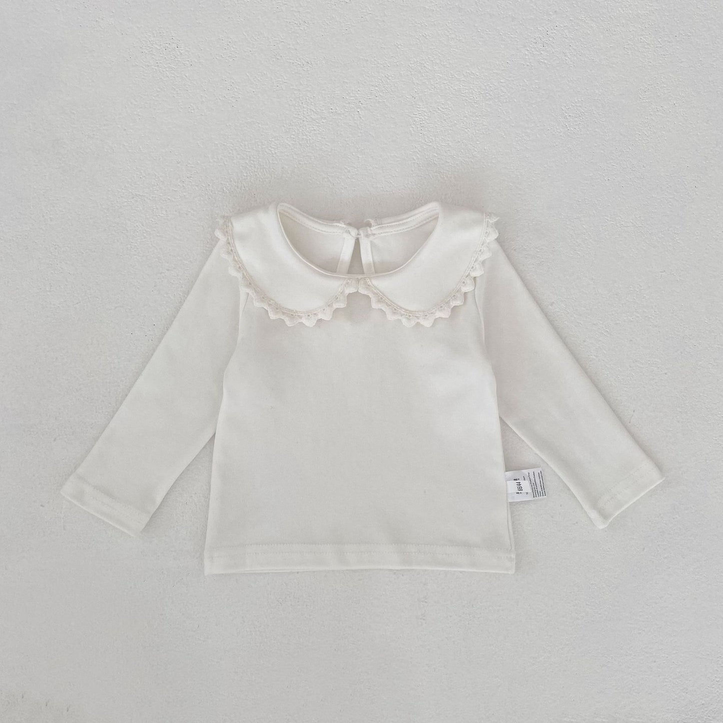 長袖シャツ・ブラウス Creamy White / 66cm Peter Pan Collar Long Sleeve T-Shirt 襟付き 長袖Tシャツ【mh0012176】