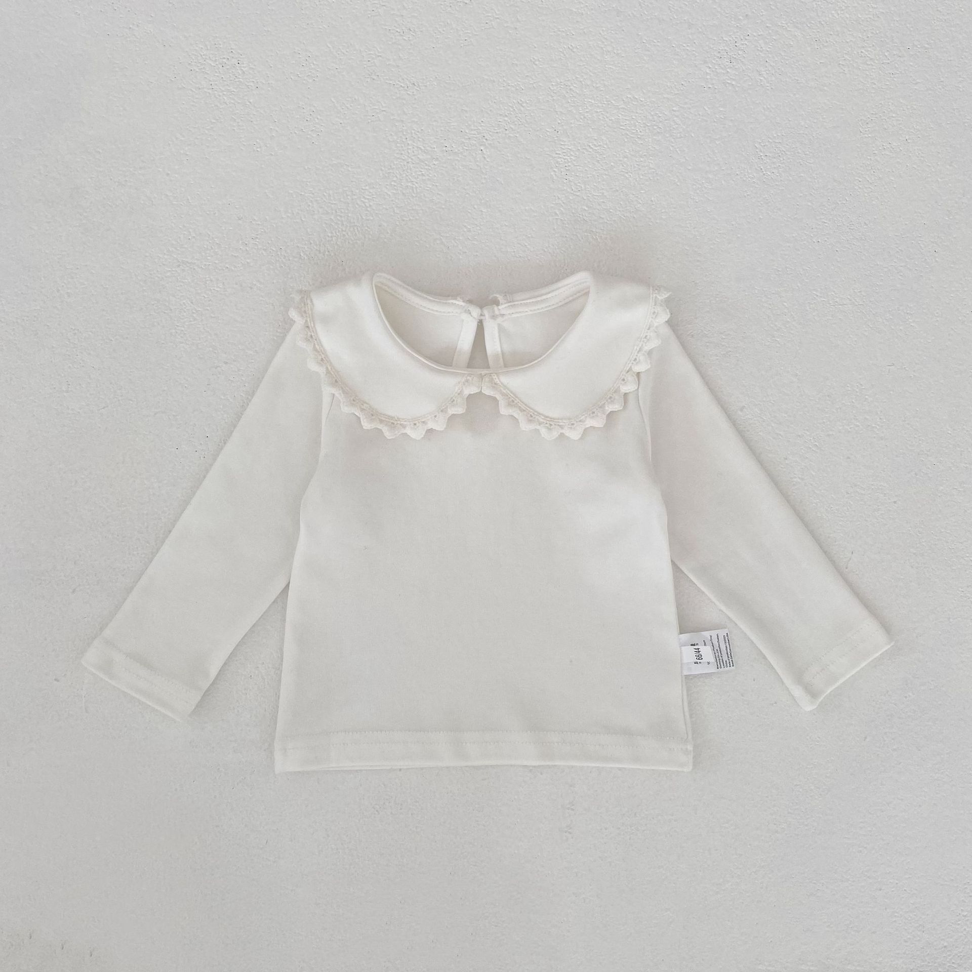 長袖シャツ・ブラウス Creamy White / 66cm Peter Pan Collar Long Sleeve T-Shirt 襟付き 長袖Tシャツ【mh0012176】