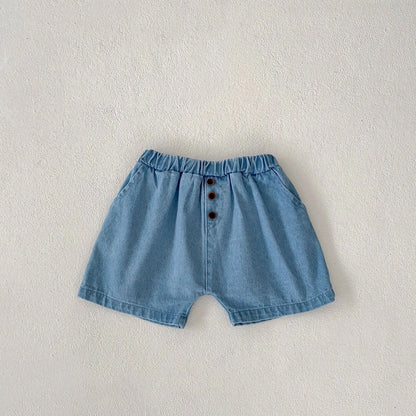 ハーフパンツ・ショートパンツ Denim Blue / 80cm キッズパンツ デニム ショートパンツ シンプルベーシック【mh0006094】