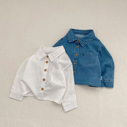 長袖シャツ・ブラウス Denim Long Sleeve Shirt デニム 長袖シャツ【mh0012171】