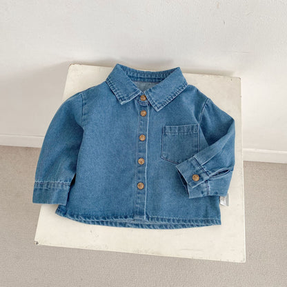 長袖シャツ・ブラウス Denim Long Sleeve Shirt デニム 長袖シャツ【mh0012171】