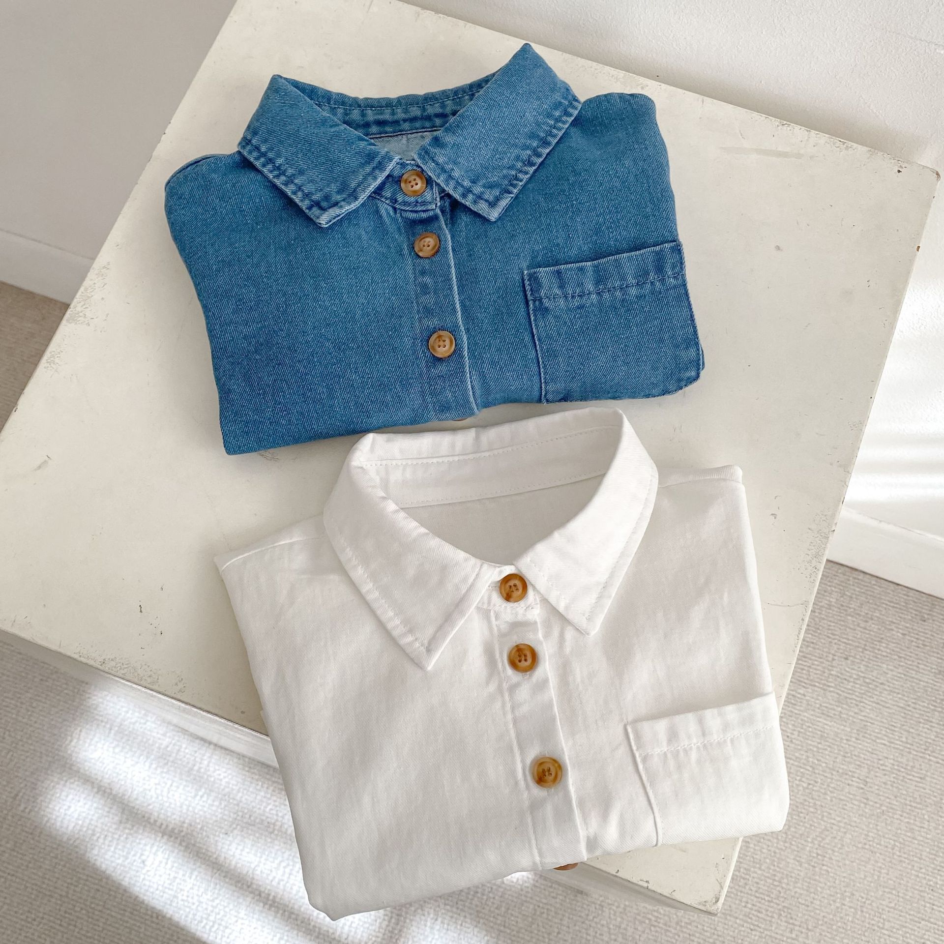 長袖シャツ・ブラウス Denim Long Sleeve Shirt デニム 長袖シャツ【mh0012171】