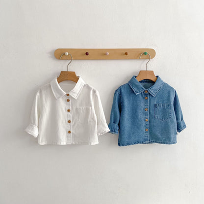 長袖シャツ・ブラウス Denim Long Sleeve Shirt デニム 長袖シャツ【mh0012171】