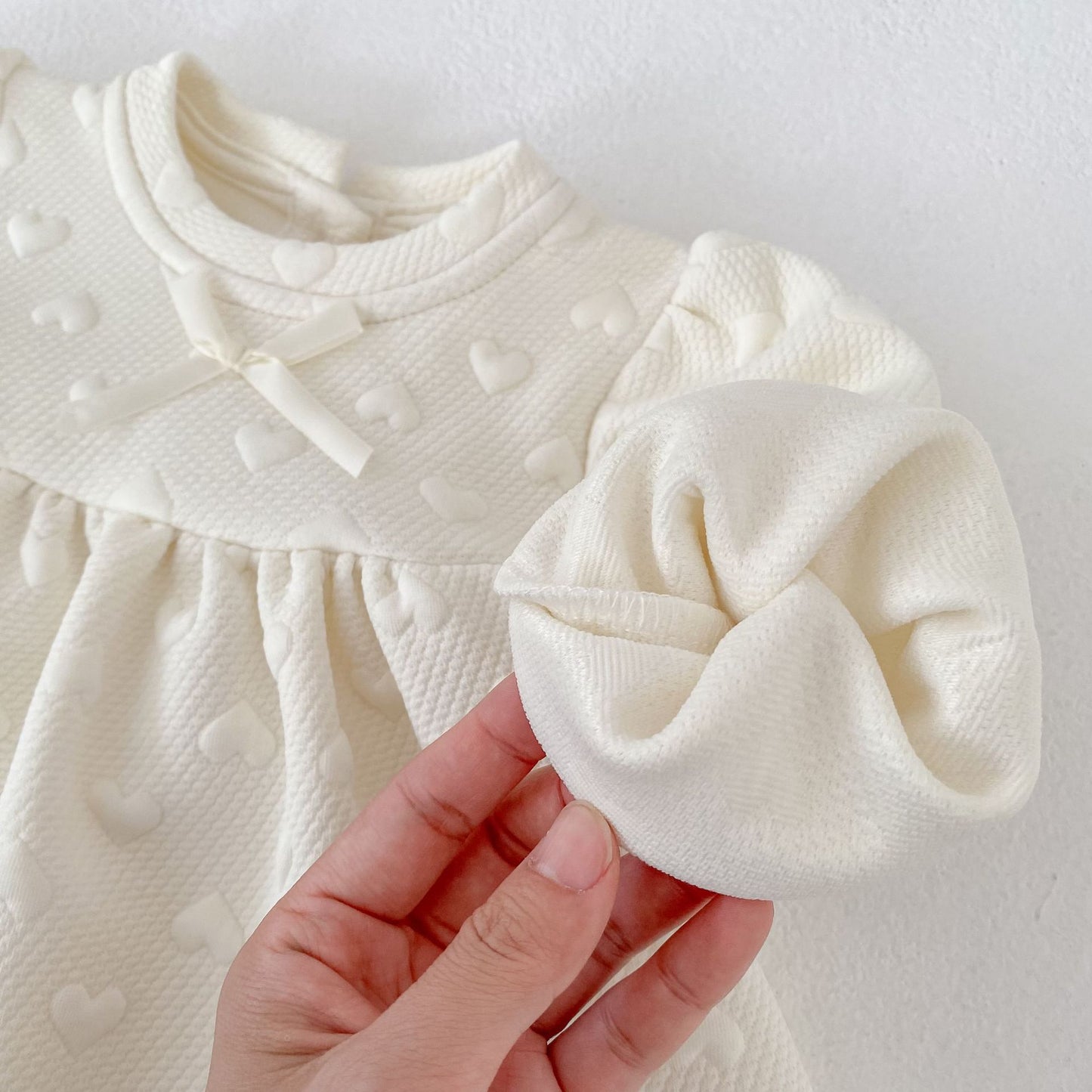 長袖ワンピース Embossed Heart Jacquard Dress エンボスハート ジャガード ワンピース【mh0012175】