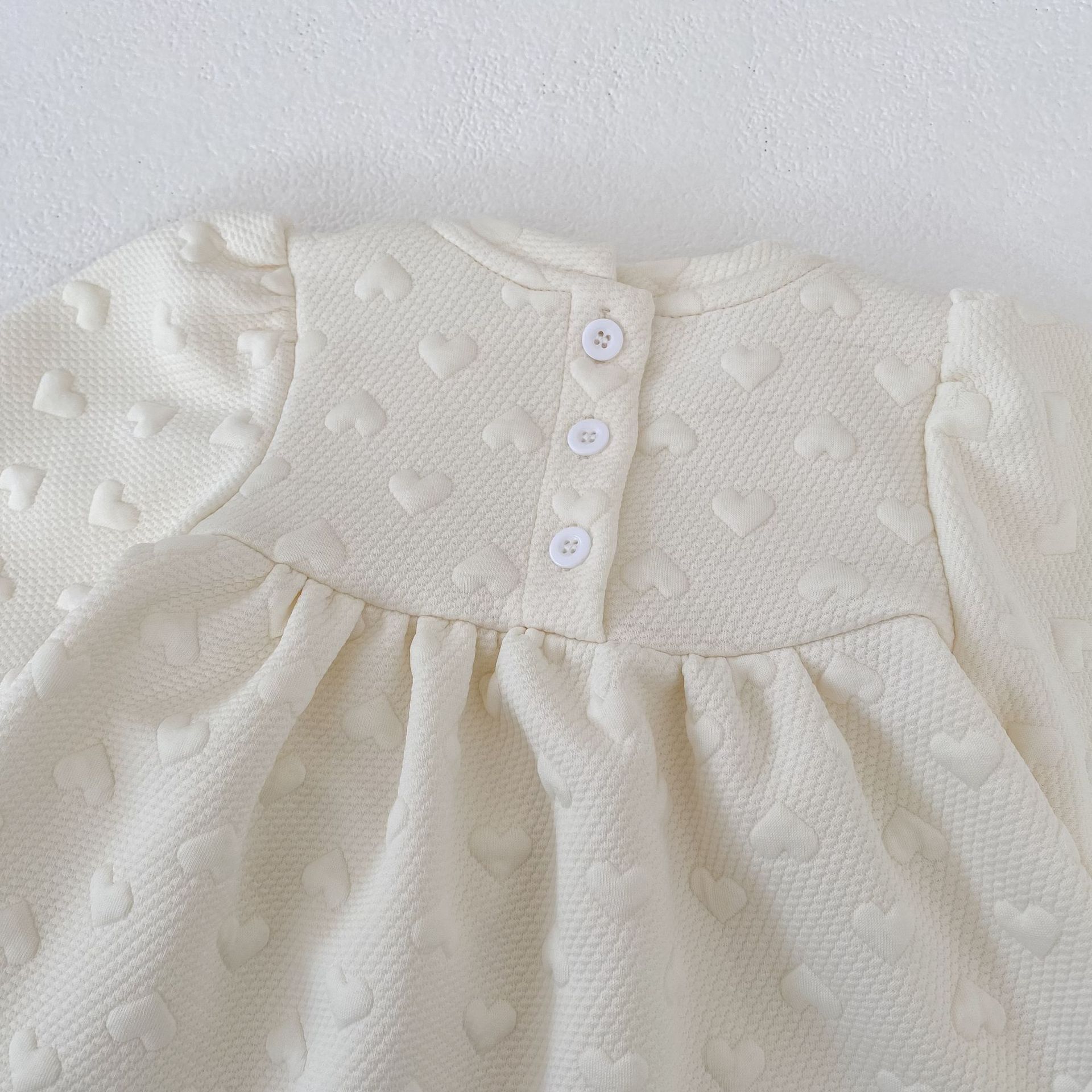 長袖ワンピース Embossed Heart Jacquard Dress エンボスハート ジャガード ワンピース【mh0012175】