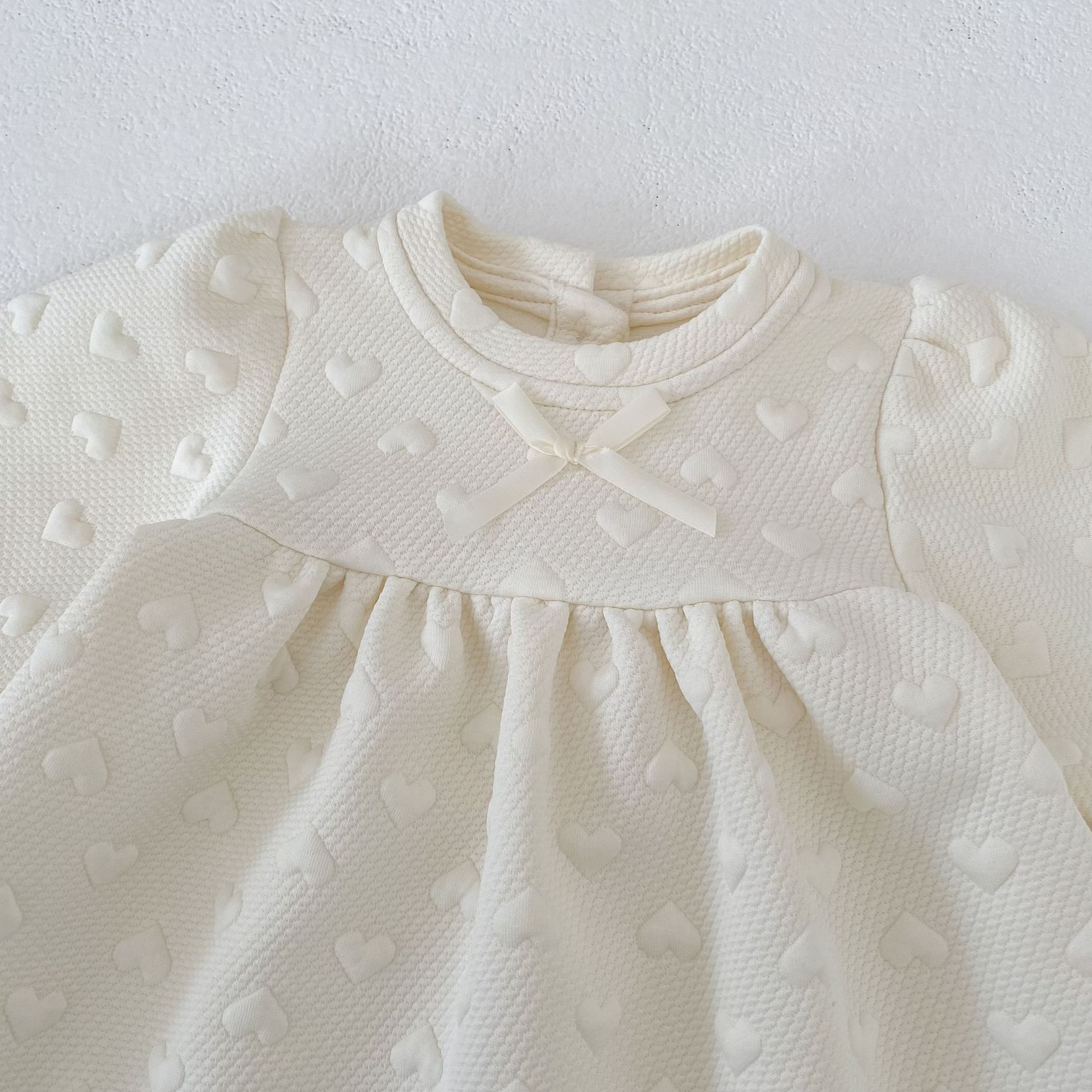 長袖ワンピース Embossed Heart Jacquard Dress エンボスハート ジャガード ワンピース【mh0012175】