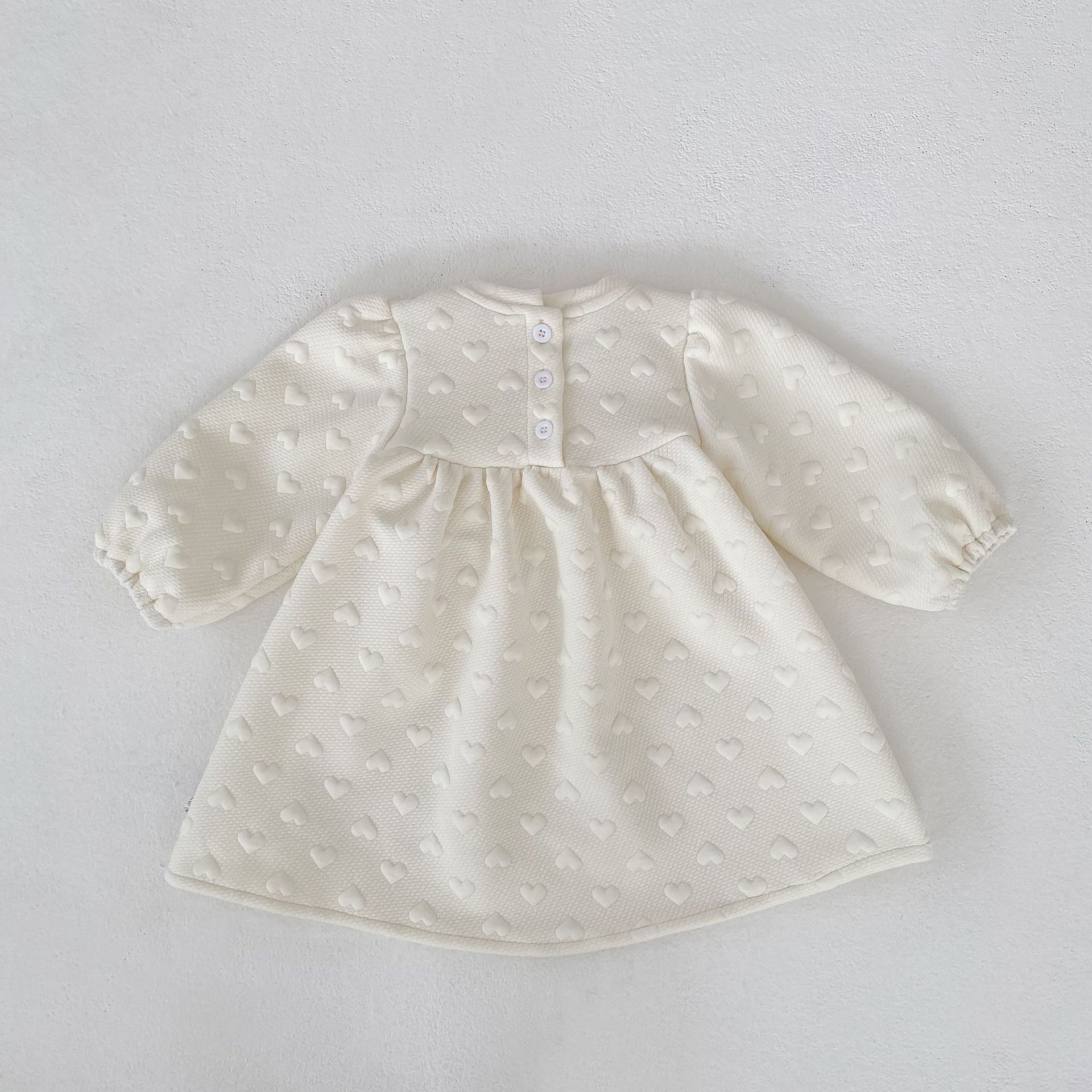 長袖ワンピース Embossed Heart Jacquard Dress エンボスハート ジャガード ワンピース【mh0012175】