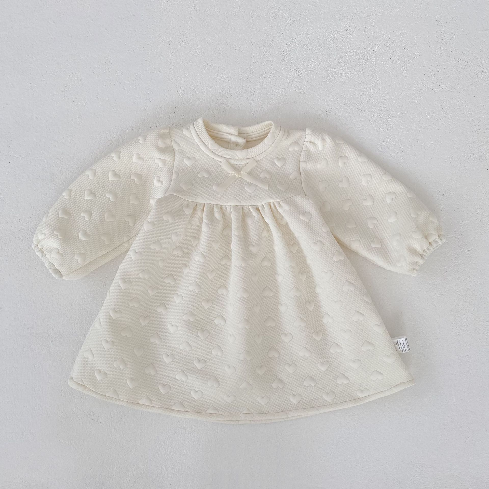 長袖ワンピース Embossed Heart Jacquard Dress エンボスハート ジャガード ワンピース【mh0012175】