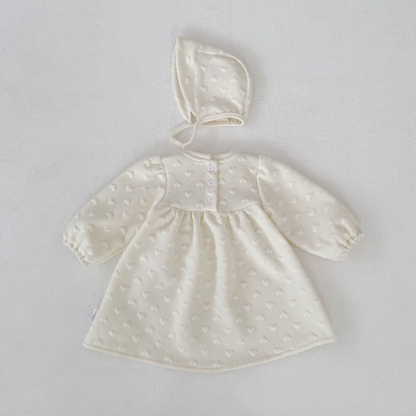 長袖ワンピース Embossed Heart Jacquard Dress エンボスハート ジャガード ワンピース【mh0012175】