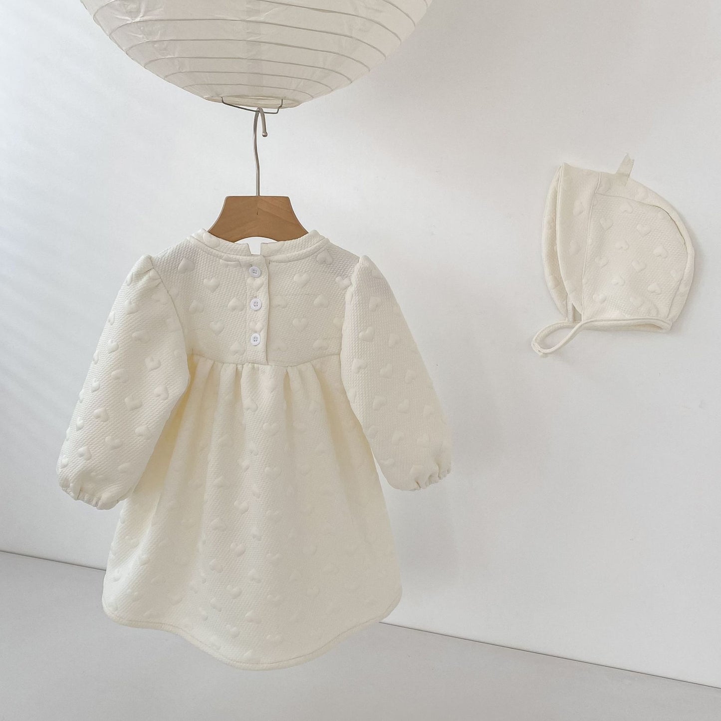 長袖ワンピース Embossed Heart Jacquard Dress エンボスハート ジャガード ワンピース【mh0012175】