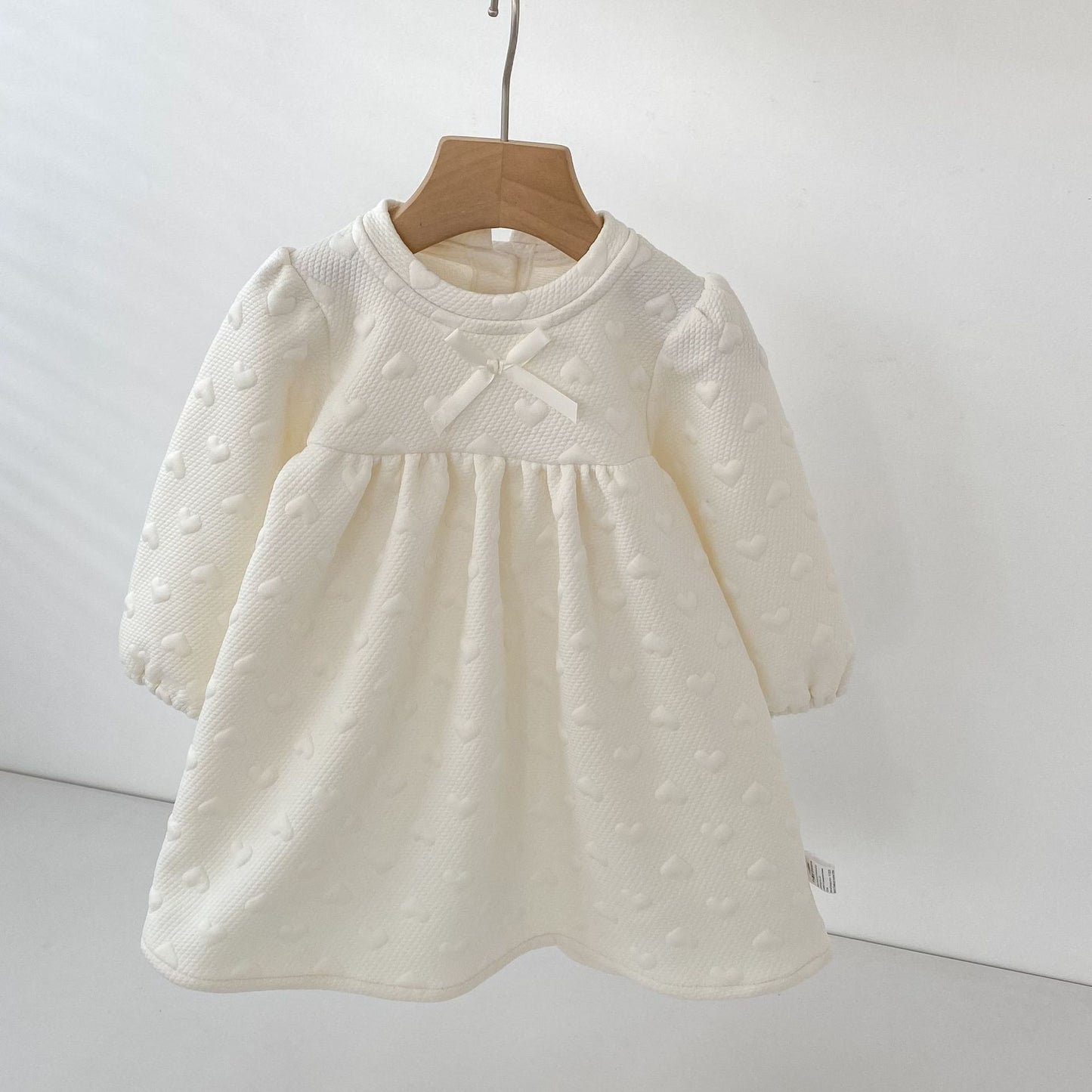 長袖ワンピース Embossed Heart Jacquard Dress エンボスハート ジャガード ワンピース【mh0012175】