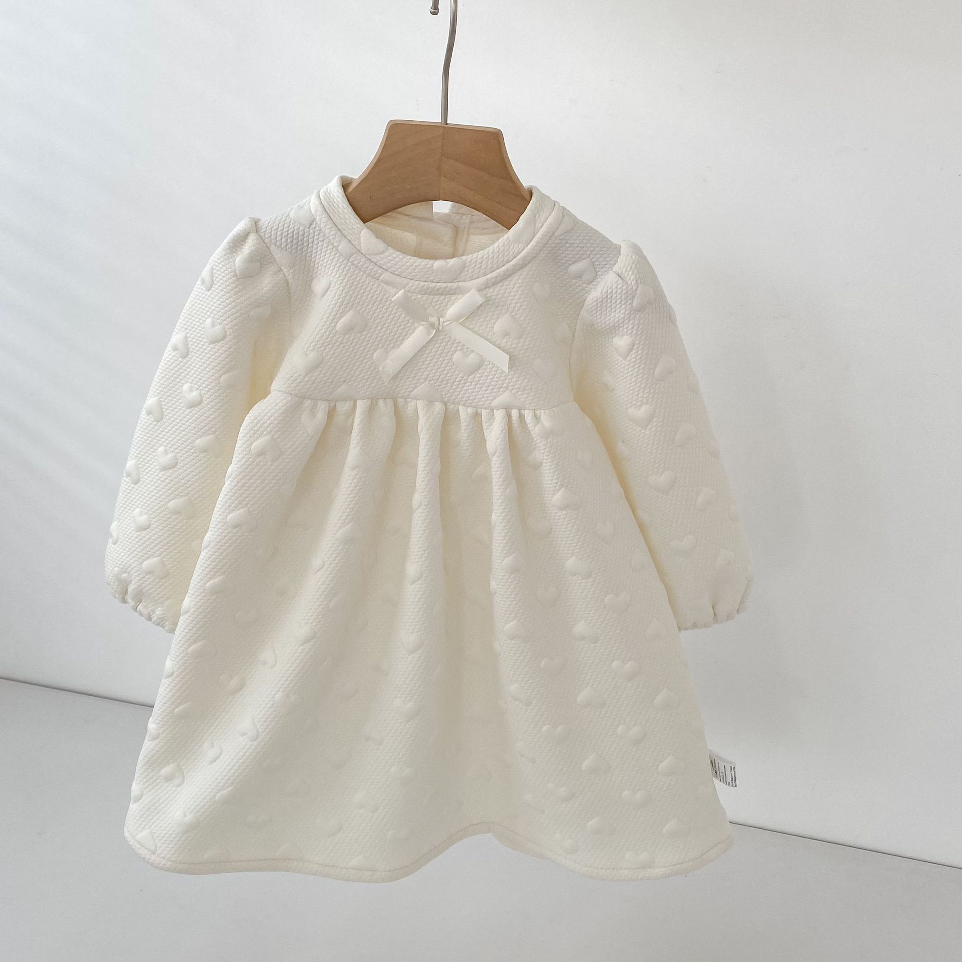 長袖ワンピース Embossed Heart Jacquard Dress エンボスハート ジャガード ワンピース【mh0012175】