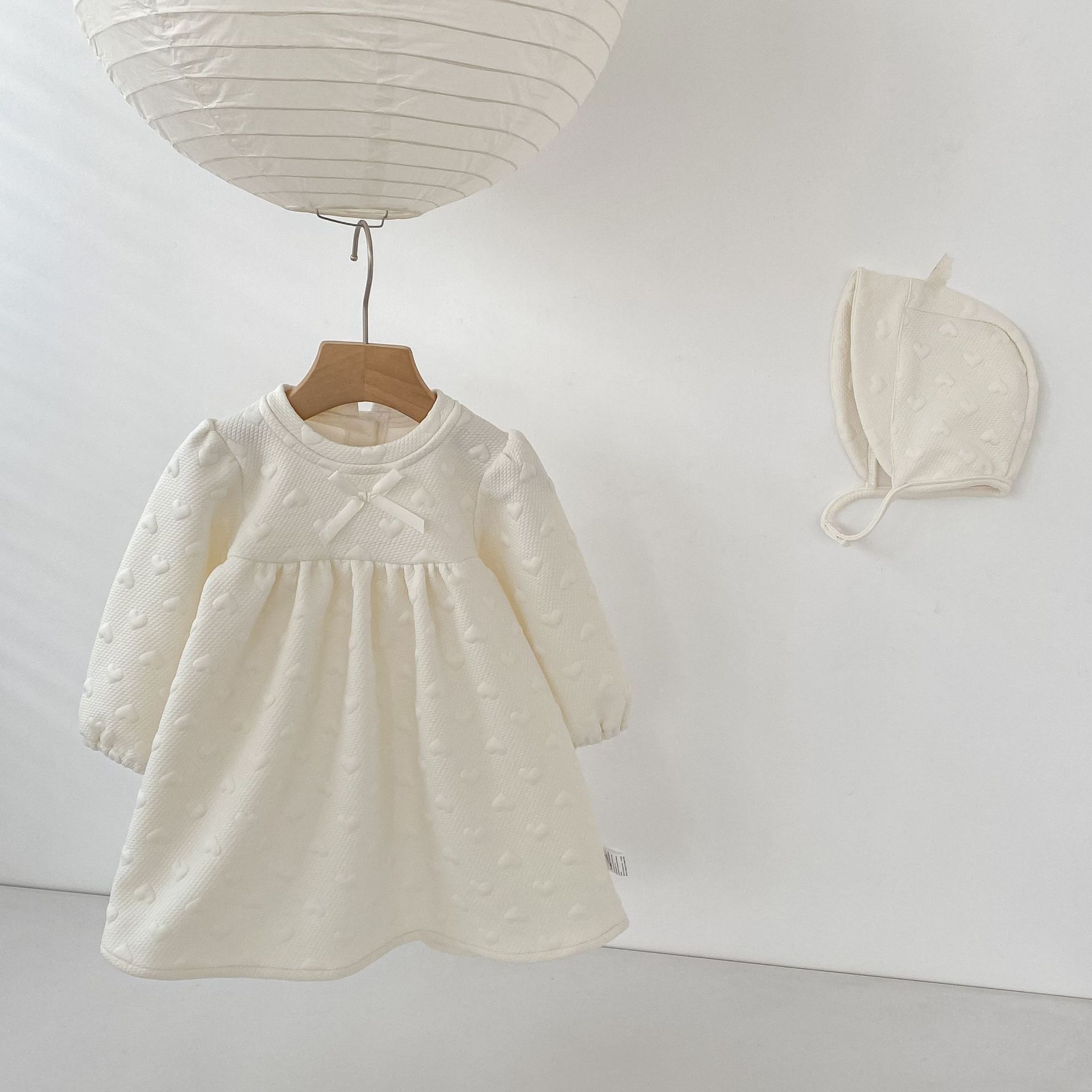 長袖ワンピース Embossed Heart Jacquard Dress エンボスハート ジャガード ワンピース【mh0012175】