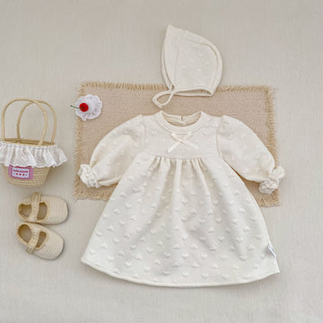 長袖ワンピース Embossed Heart Jacquard Dress エンボスハート ジャガード ワンピース【mh0012175】