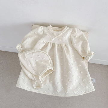長袖ワンピース Embossed Heart Jacquard Dress エンボスハート ジャガード ワンピース【mh0012175】